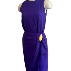 JONES NEW YORK VTG  80s purple / golden pin sleeveless mini dress SZ 4P